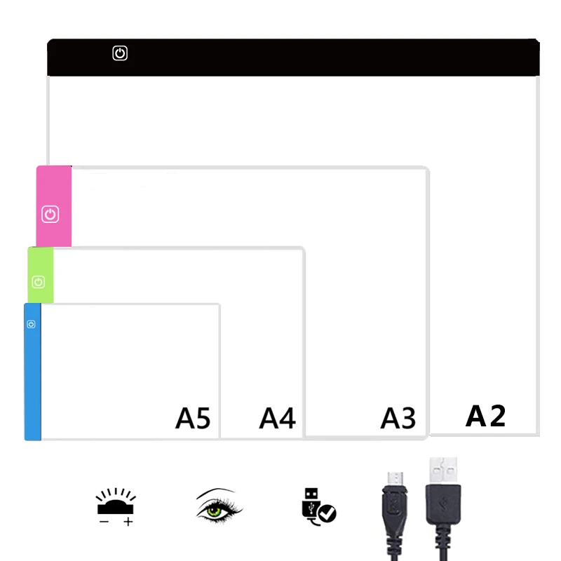 ultra fino portatil led caixa de luz tracer usb cabo de alimentacao artcraft tracando a almofada de luz para desenhar esbocar a2 a3 a4 a5 01