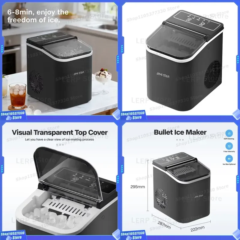 Auto Clear Electric Plastic Housing Ice Bullet Maker Portable 10kg/Day 24 Hours 1 Year Warranty