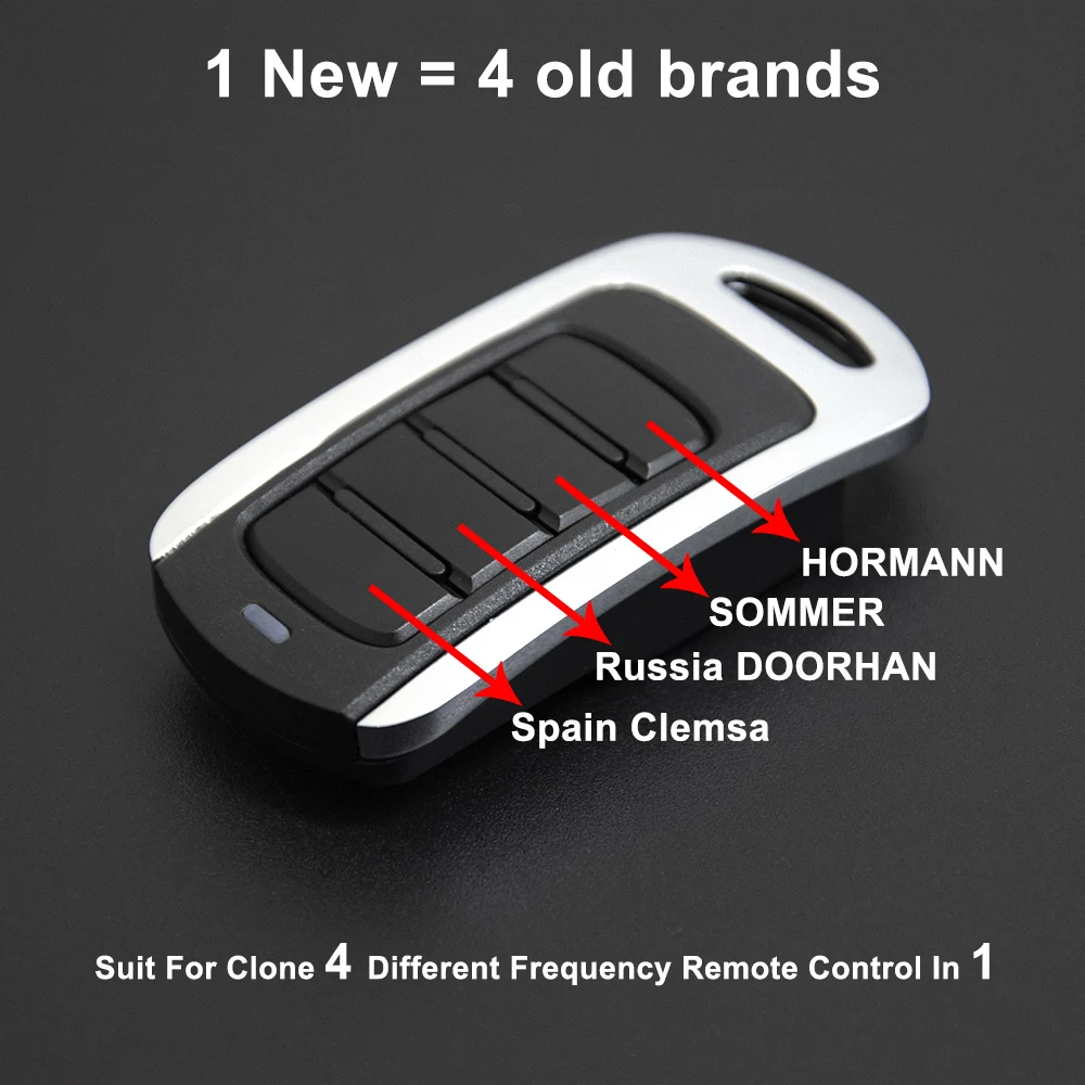 Controle remoto para porta de garagem, 2 peças, multifrequência, 280-868mhz, 300mhz, 303mhz, 315mhz, 330mhz, 433mhz, 868mhz, clone, chaveiro multimarca