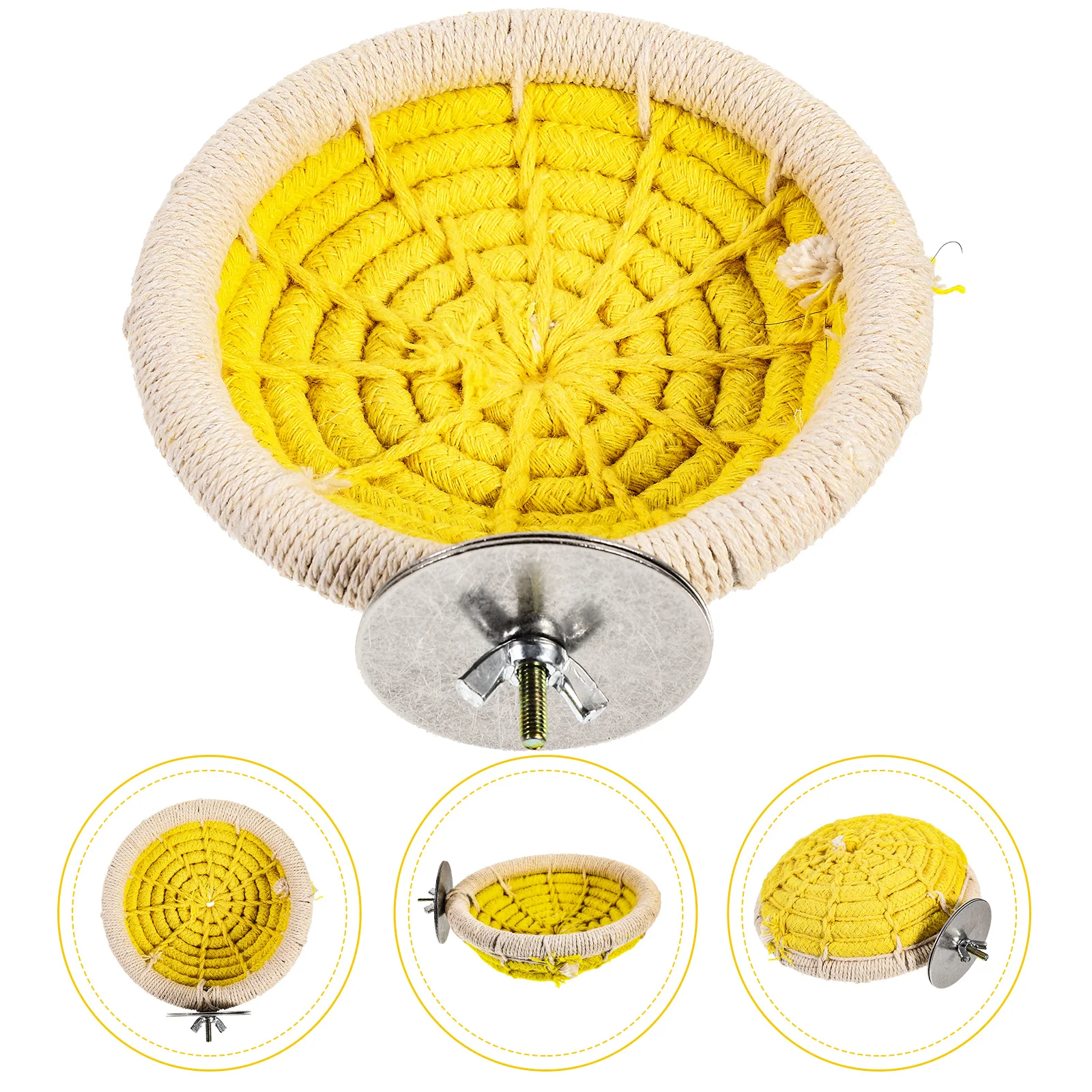 

Cotton Rope Bird Nest Breeding Parrot Rabbit Handmade Woven Birdhouse Indoor Houses