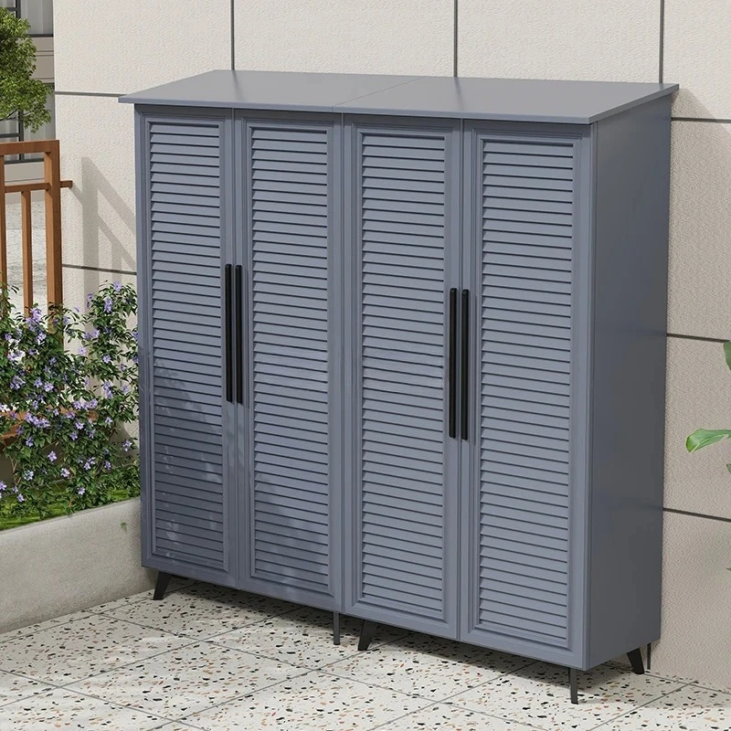 

Уличный шкаф для хранения, водонепроницаемый, с защитой от солнца, из алюминиевого сплава, многофункциональный, для хранения мелочей у входа, интегрированный шкаф для хранения