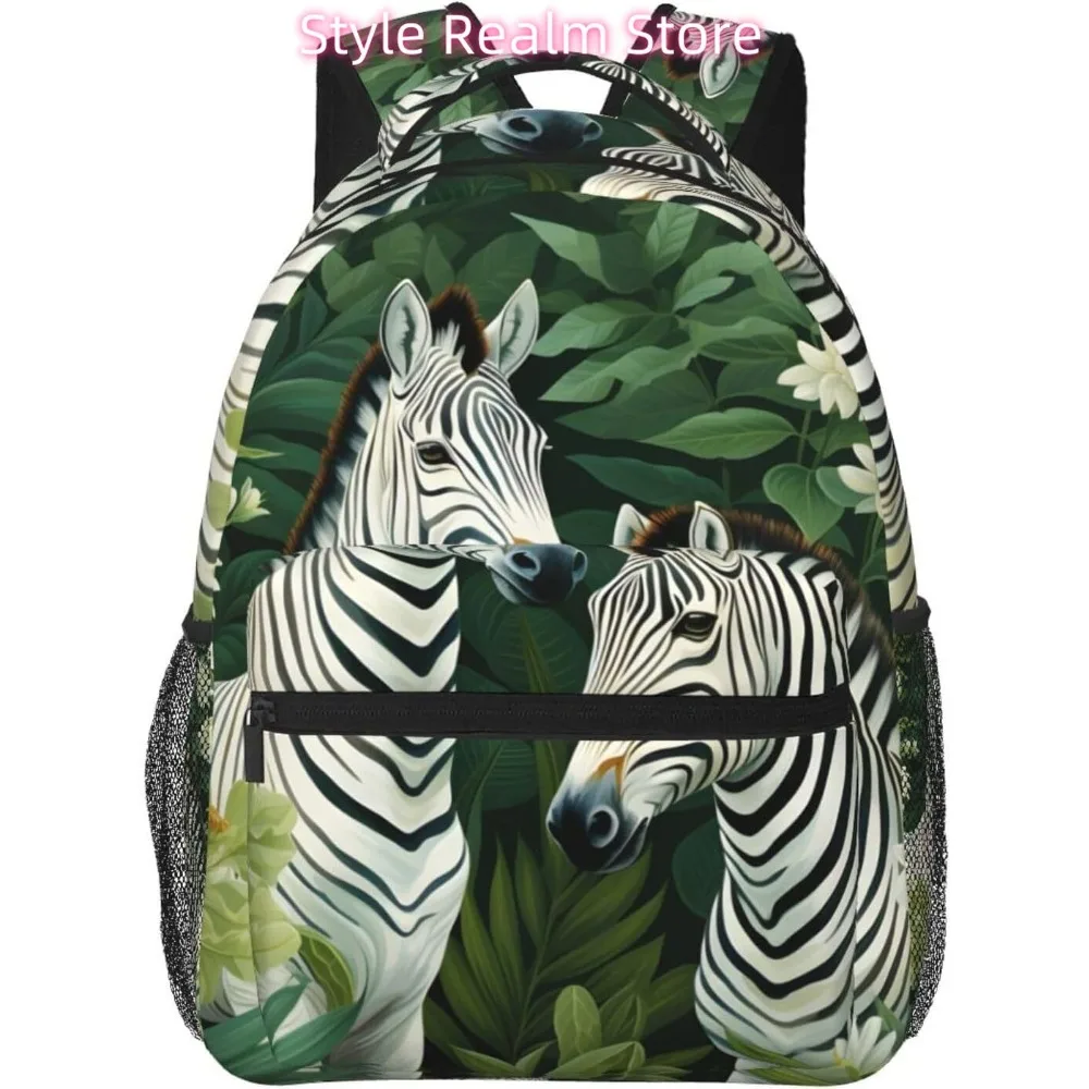 laptop bag back to school Fashion Zebra Lightweight Laptop Backpack Lightweight Multipurpose Travel Casual Daypack Unisex Colleg