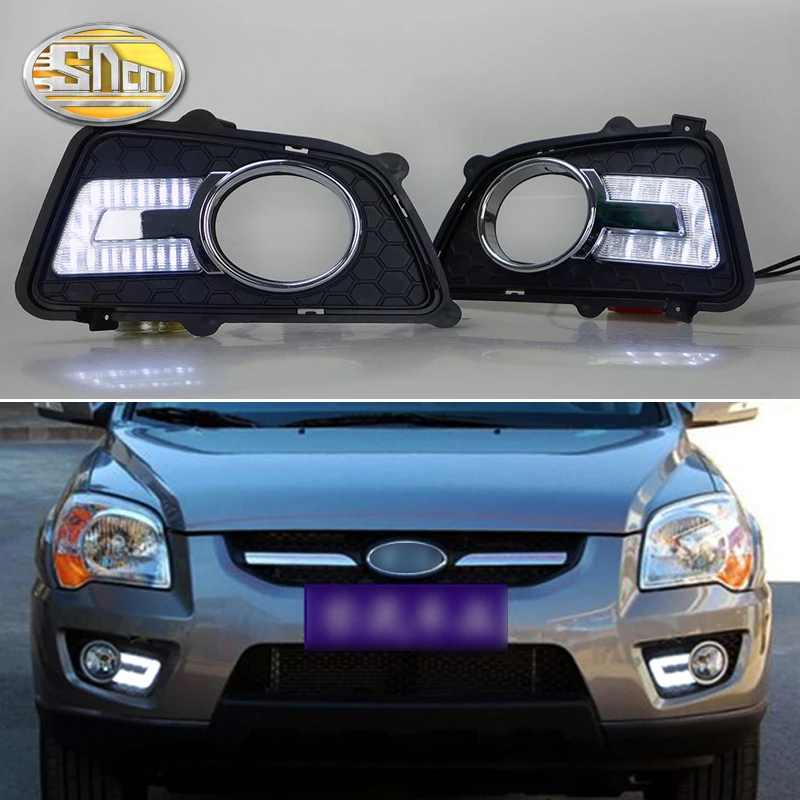 

SNCN 2PCS LED Daytime Running Light For Kia Sportage 2009 2010 Dimming Style Relay Waterproof ABS 12V Car LED DRL Lamp Daylight