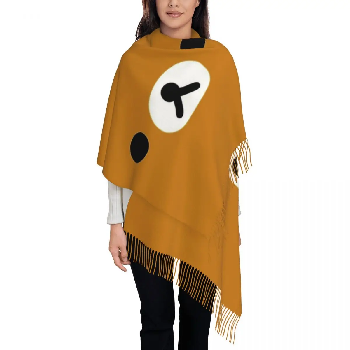 

Rilakkuma шаль для лица для женщин, теплый большой мягкий шарф, шаль из пашмины, шарфы