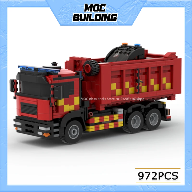 MOC City London Fire Brigade Vehicle Model Building Blocks Pickup Truck DIY Assembly Brick Creative Collection Car Toy Xmas Gift