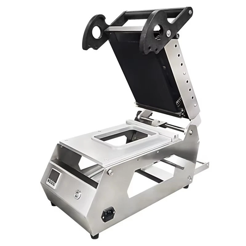 Manual tray food square box small kitchenware sealing machine fast food takeaway cream cake fried chicken burger packaging
