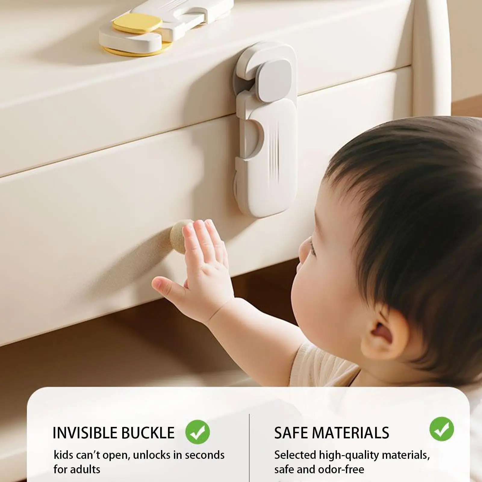Kids Protection Safety Drawer Cabinet Cupboard Lock Child Safety Locks Proof Cabinet Door Pinch-proof Furniture Security Latches