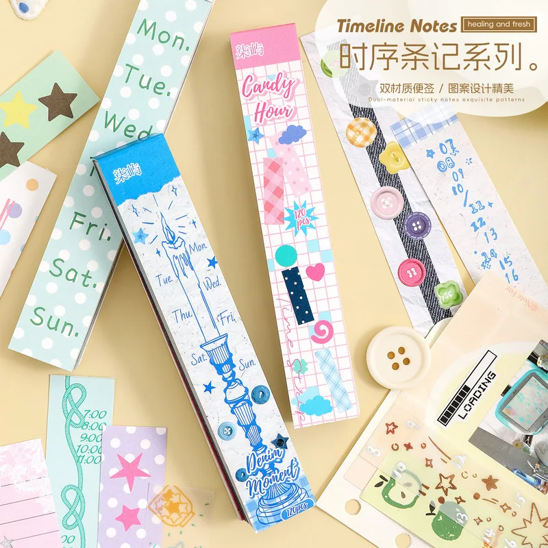 120 autocollants en papier kraft blanc, série de notes chronologiques, autocollants pour journal, idéaux pour le scrapbooking, l'agenda et le carnet de notes.