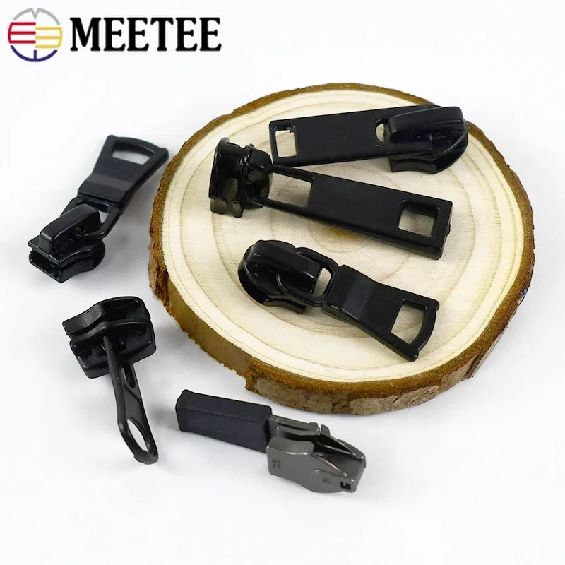 10Pcs Meetee 5# Zipper Silder for Nylon Zips Reverse Invisible Waterproof Tent Garment Zip Head Repair Kits Sewing Accessories