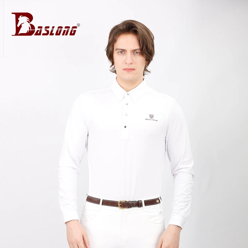 เสื้อยืดขี่ม้าแขนยาวเสื้อโปโลฤดูใบไม้ผลิและฤดูร้อน Quick-Drying Breathable ครีมกันแดดชุดขี่ม้าการแข่งขันเสื้อยืดผู้ชายและผู้หญิง Elegant Knight ชุด
