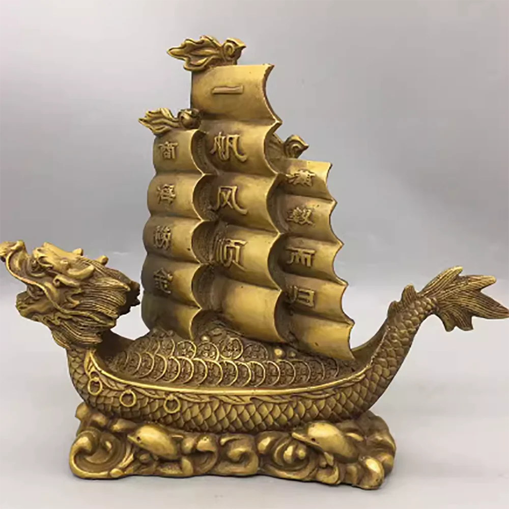 

Pure copper dragon boat, bronze ware, sailing ship, home, office, desktop decoration, handicrafts, ornaments