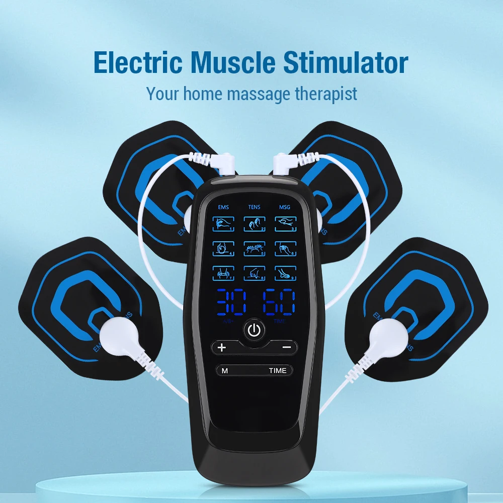 Physiotherapy Tens Muscle Stimulator 9 Modes Electric Dual Pulse Acupuncture Full Body Massage Pain Relief Electro Stimulator