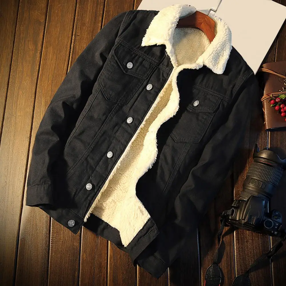 Men Winter Autumn Jacket Denim Inner Fleece Thicken Winter Jeans Jacket Coat Men's Turn-down Velvet Jacket Mens Fur Parkas 16 S84af7c6e24c24762af23ef556b131db6d