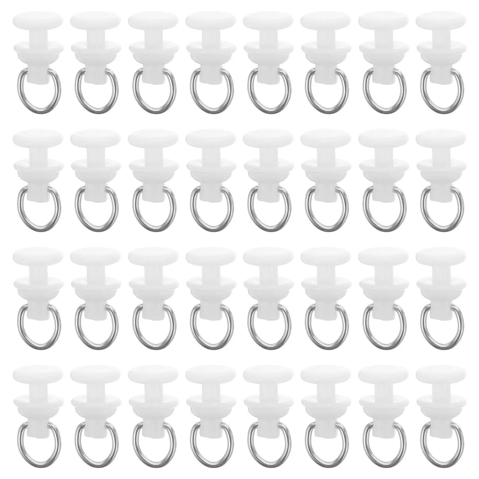 100Pcs White Plastic Curtain Track Hooks Gliders Smooth Glide Rollers for Windows Doors Bathrooms Ceilings Room Dividers