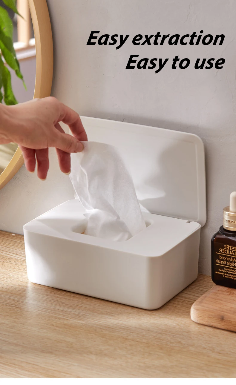 Contenitore Porta Salviette Umidi In Plastica Con Coperchio: Capiente 21x12.5x10 Cm, Per Casa, Ufficio E Viaggi, Mantiene L'Umidità