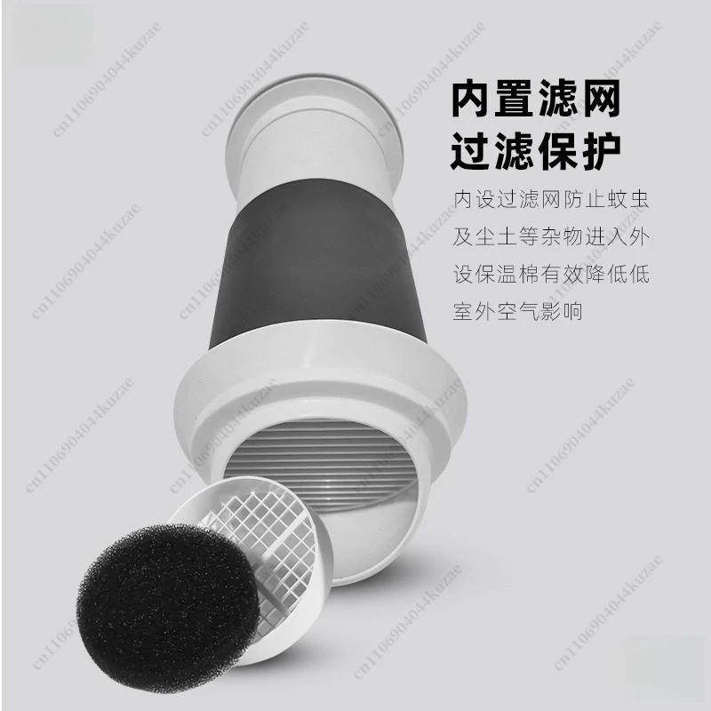 Wall-mounted Through-wall Vent Fan, Bidirectional Exhaust Fan for Kitchen, Bathroom & Indoor Ventilation
