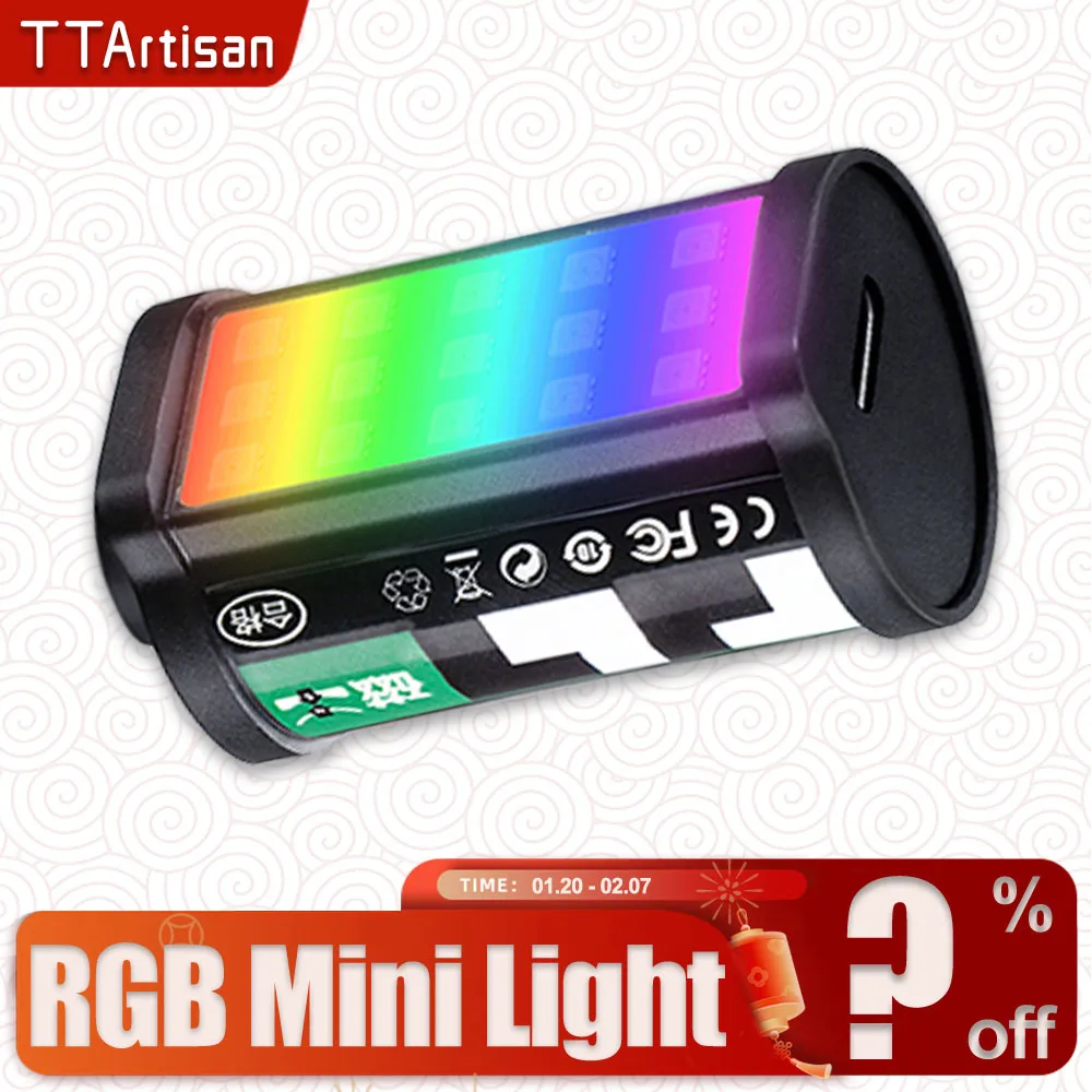 

TTArtisan RGB Full-color Mini Magnetic LED Light for Camera Vlog Live Streaming with Cold Shoe Mount 0.5W Fill Light CRI 95+