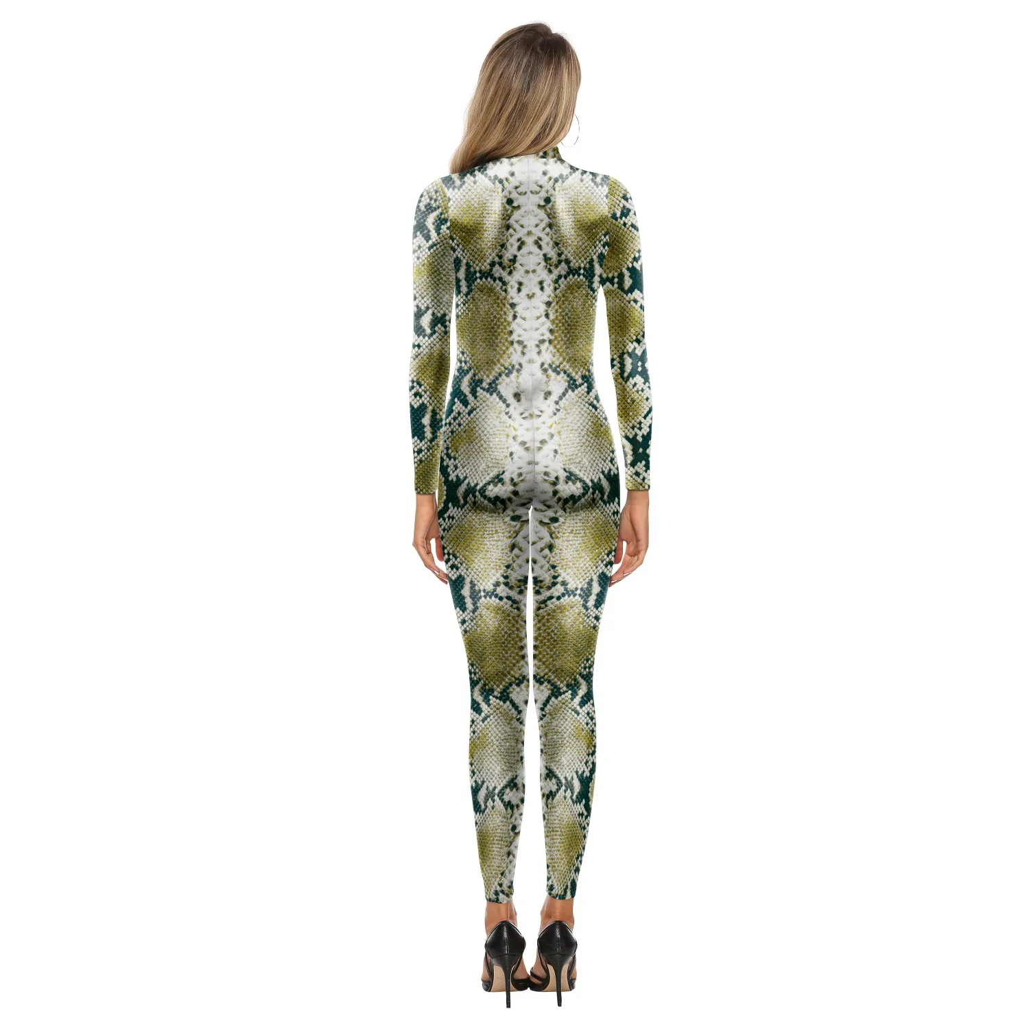 New Animal Snake Pattern 3d Digital Printing Bodysuit long Sleeve Halloween Jumpsuit Adult Evening Party Performance Costume