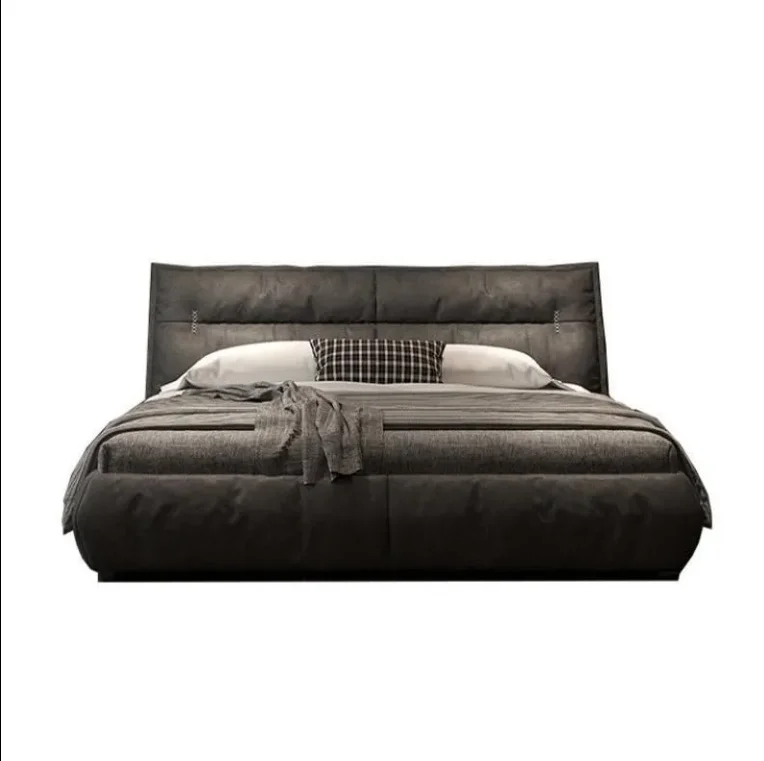 

Italian Light Luxury Technology Fabric Bed 1.5m 1.8m Master Bedroom Custom Double Bed Leather Large Wedding Bed