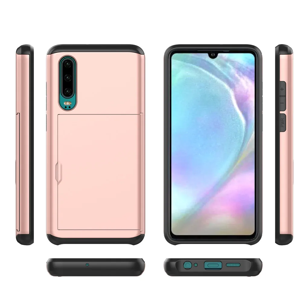 For Huawei P30 Pro P30 Case Business Slide Armor Wallet Card Slots Holder Cover for For Huawei P30 P30Pro For P30pro