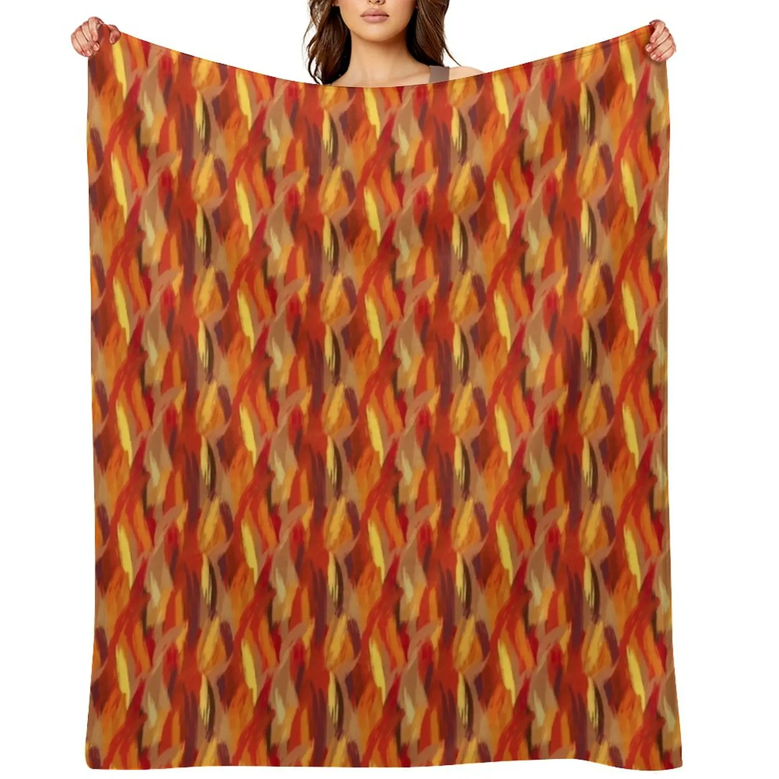 

Warm Brush Strokes Throw Blanket Winter beds Retros Sofa Quilt Flannel Blankets
