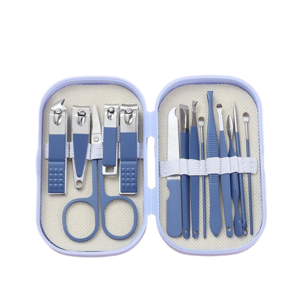 

Роскошные кусачки для ногтей из 14- предметов, кусачки для ногтей на ногах из нержавеющей стали, набор для маникюра и педикюра, маникюрные инструменты, портативная ложка для копания ушей