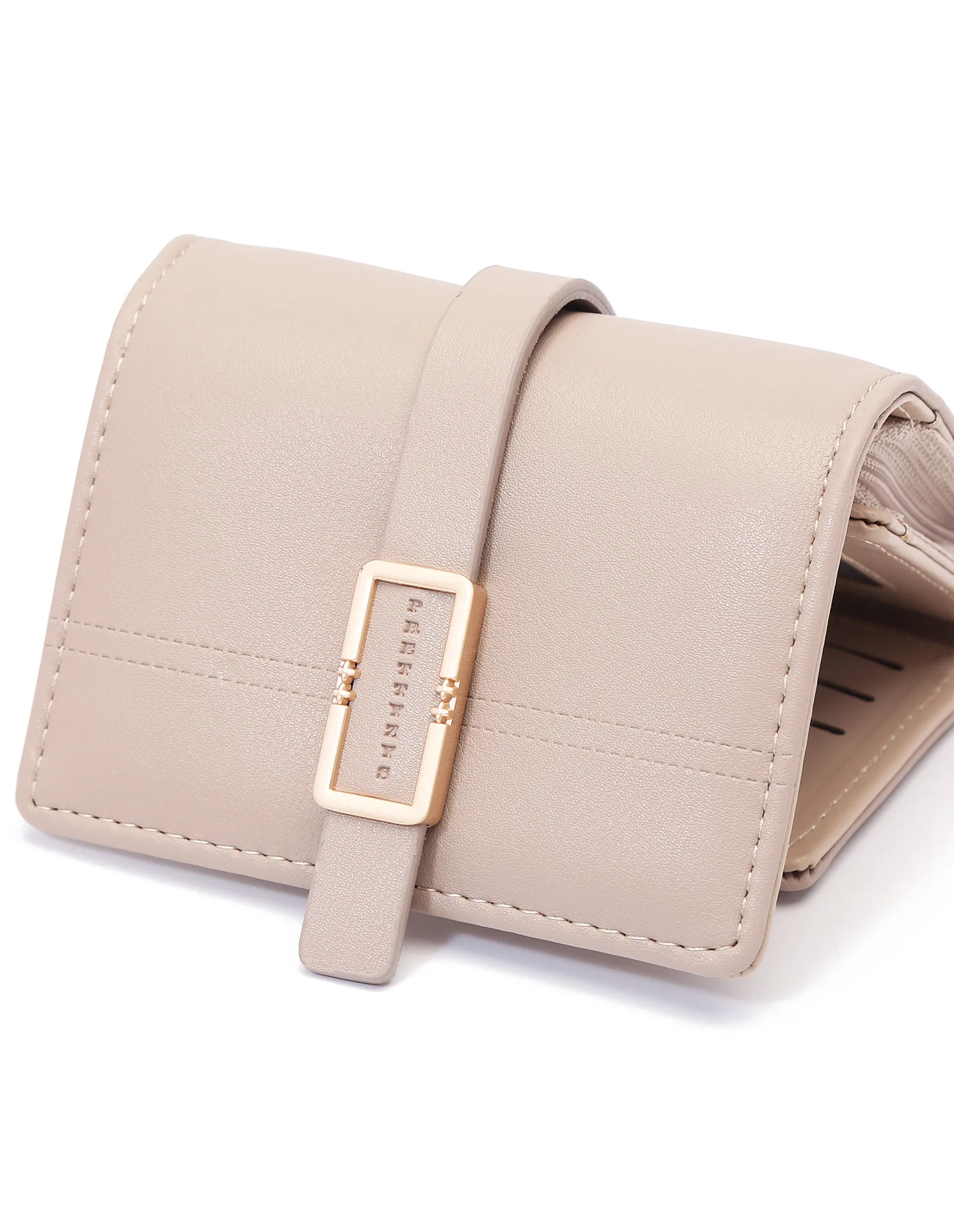 Purse women\'s new Japanese and South Korea small fresh PU simple fashion ladies short wallet multi-card niche teenage female stu