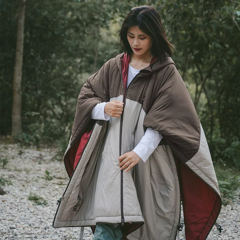 

Naturehike Cardigan Design Cloak Camping Sleeping Bag Outdoor Windproof Warm Cloaks Cotton Shawl Multifunction Blanket Poncho