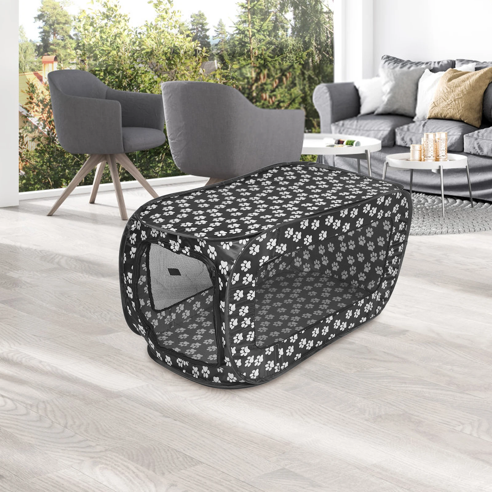 Haustierzelt, 600D, faltbar, für drinnen und draußen, für Hunde und Katzen, Zaun, grau, waschbar, einfache Aufbewahrung, Reiseausstellungen, Spielzeug im Freien