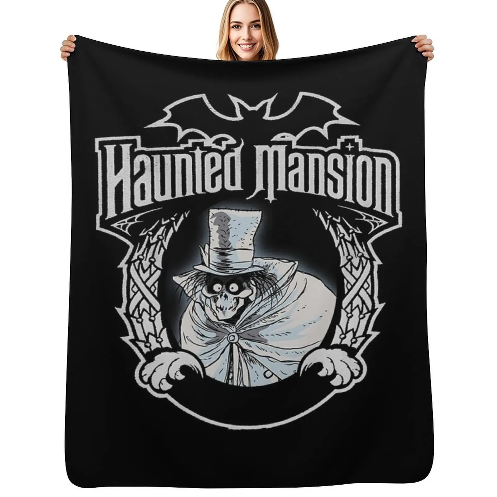 

Halloween Haunted Hatbox Mansion Ghost Horrorr Throw Blanket for sofa Sleeping Bag Decorative Throw Camping Blankets