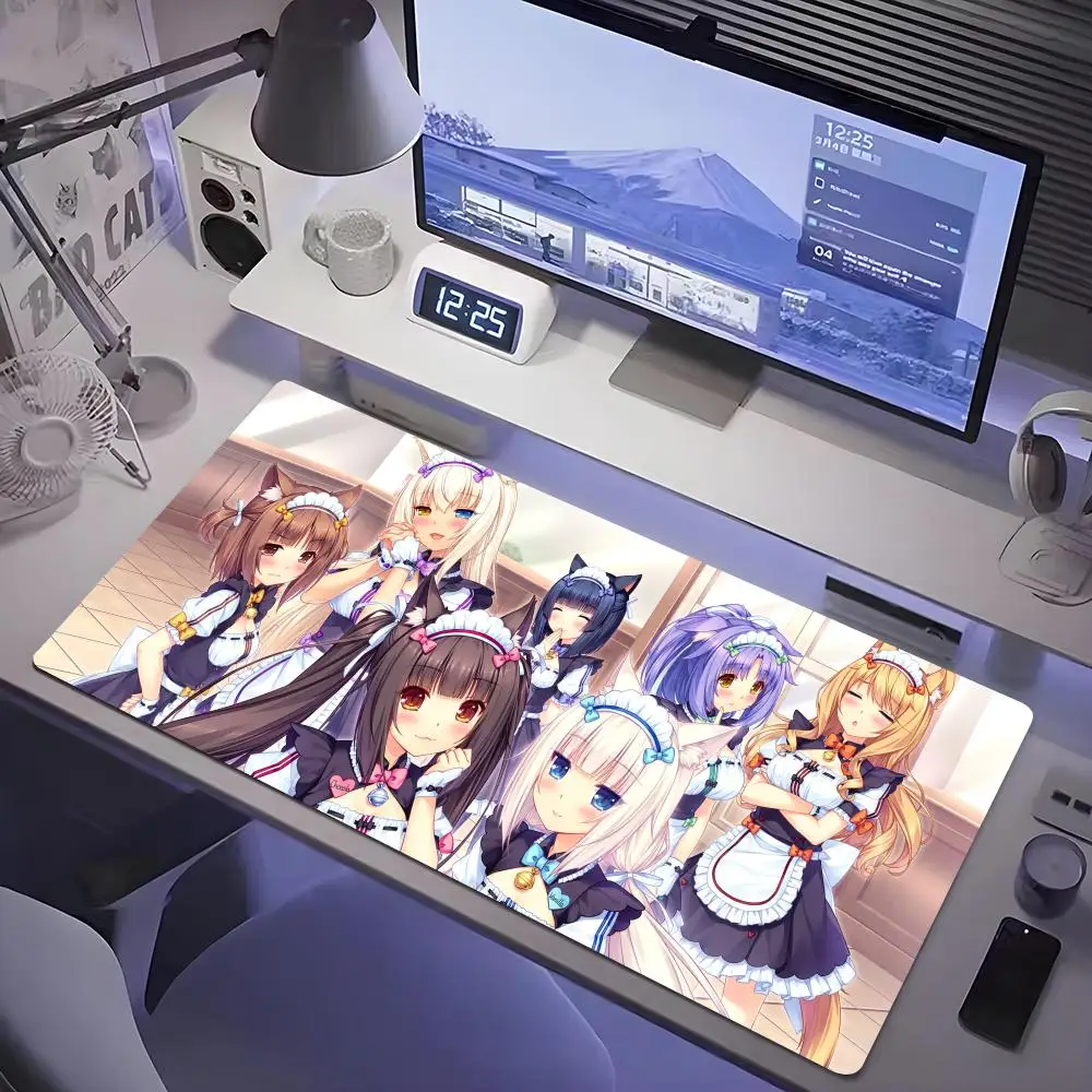 

nekopara Mouse Pad Tablet mouse Pad Laptop xl desktop mouse pad, cute HD Rainbow Gaming keyboard pad, csgo Player, 90x40