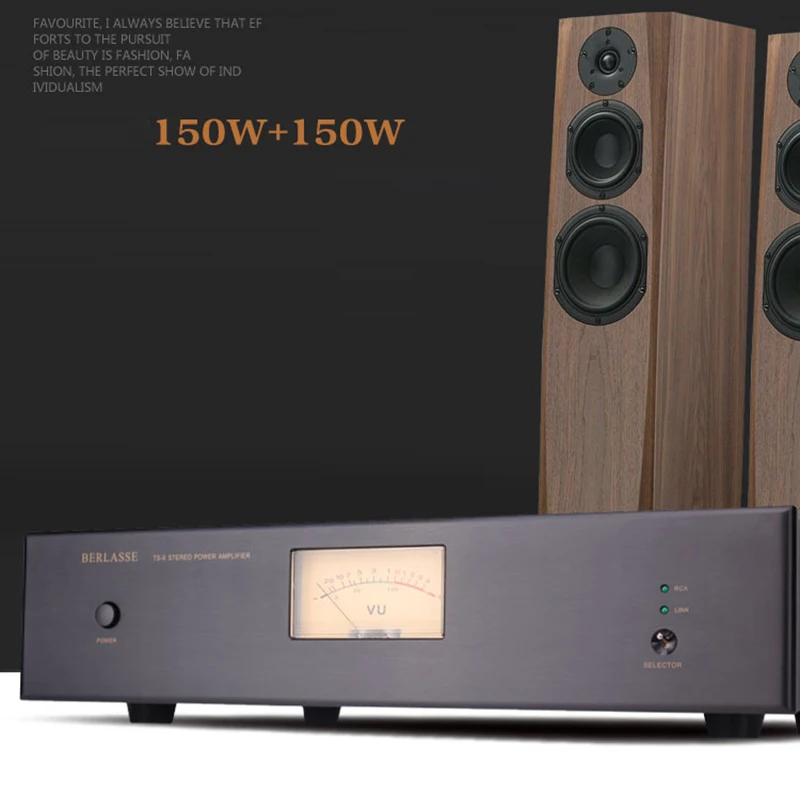 LYELE TS-6 Pure Power amplifier 150w*2 2-channel Stereo Class AB Amp RCA Balanced XLR Vu Meter HIFI home theater