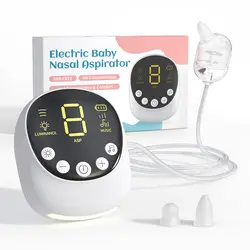 Nasal Aspirator for Baby, Hospital Grade, Electric Baby Nose Sucker with Adjustable 9 Levels Suction, Rechargeable with Night Li