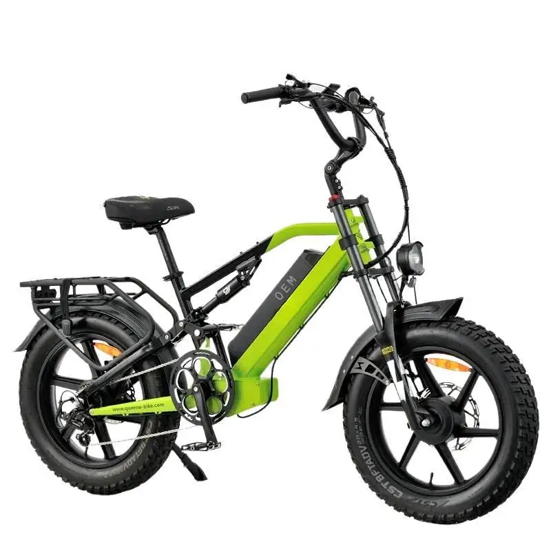 

48v 1000W 1500w Dual Drive Fat Tire Bike Full Suspension Turn nals 52V 30Ah cycle