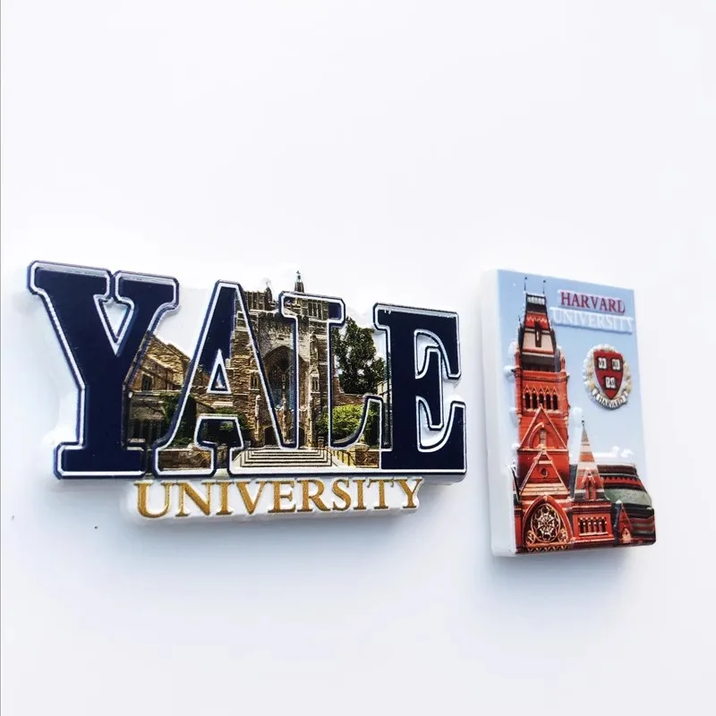 American Ivy League creative magnetic refrigerator stickers Harvard Yale University travel souvenir decorative relief