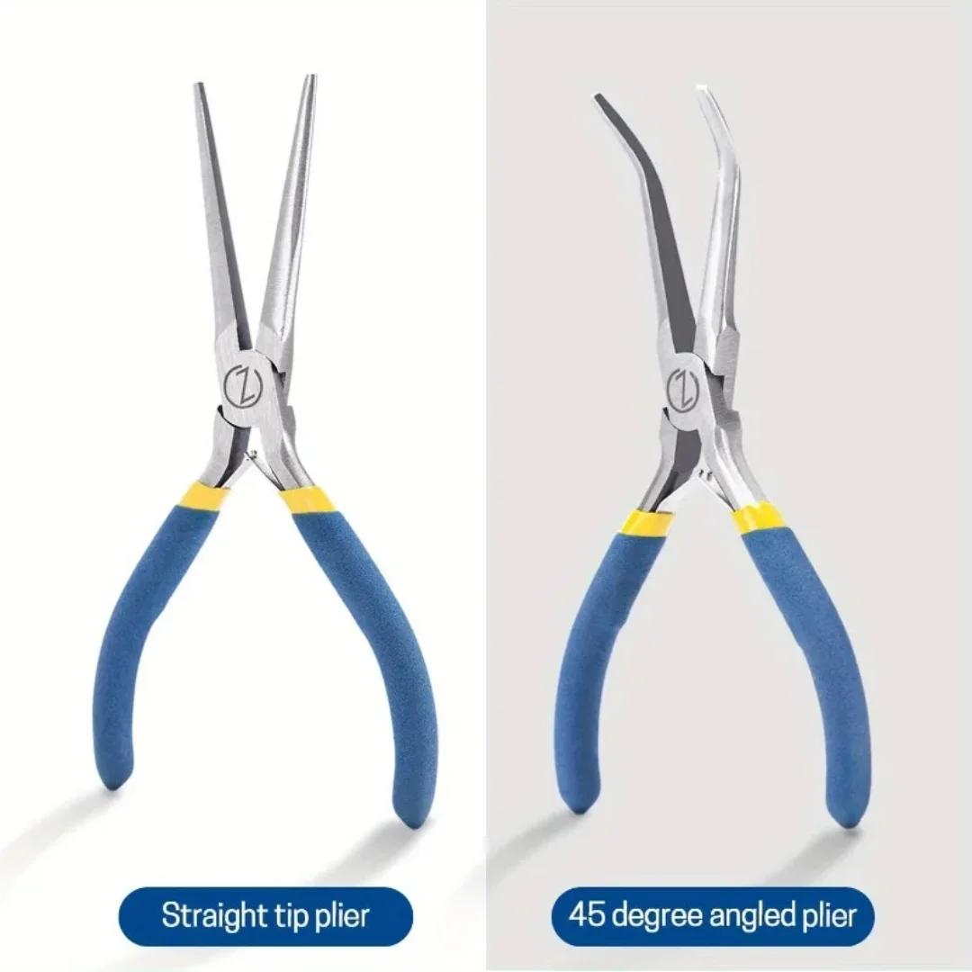 2pcs 6 Mini Needle Nose Pliers with Comfort Grip Handles Long Nose Pliers Set for Handmade Craft