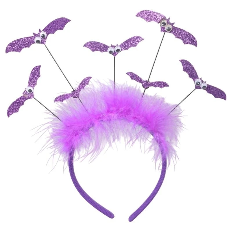 

39BB Halloween Bat Headband Festival Party Costume Hairhoop Family Gathering Headwear