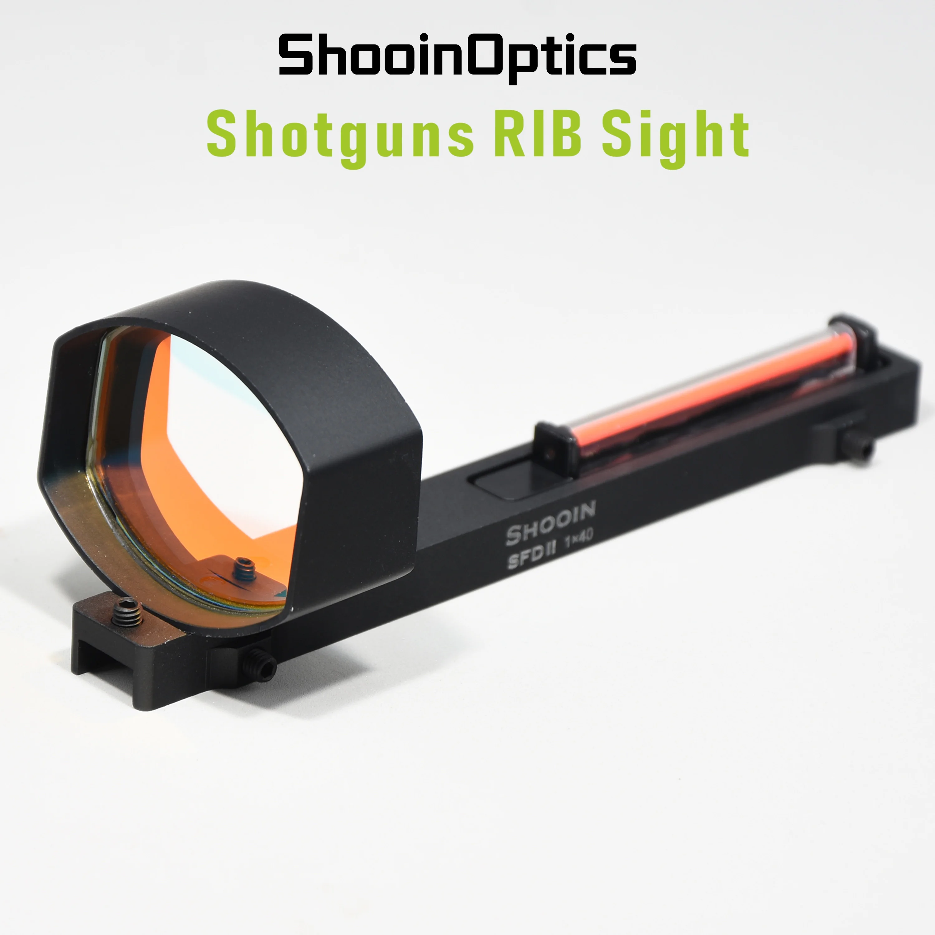 Shooin Optics RIB SFD II Lightweight Fiber 1x40 Red Dot Collimator Sight Solar Power Scope M5176