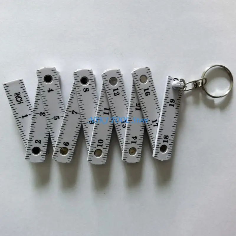 

L8RC Sturdy Plastic 0.5m Folding Ruler Keychain Suitable For Various Applications