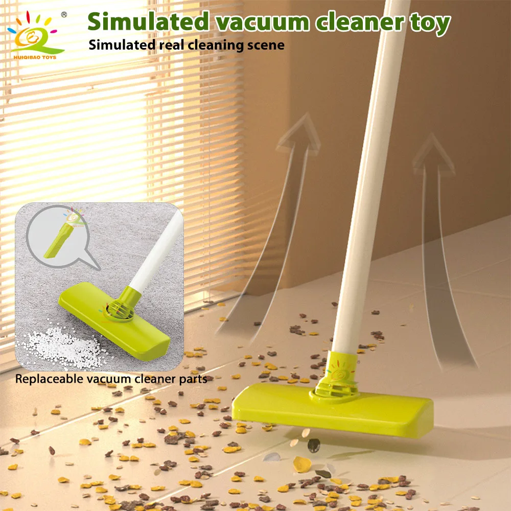 Juego de Herramientas de limpieza, aspiradora eléctrica simulada, escenario de limpieza simulado, juguete interactivo para padres e hijos