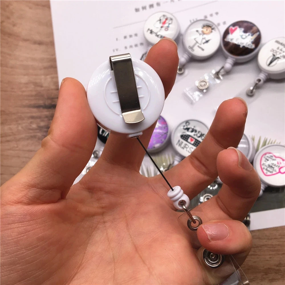 

Students Hospital Medicine Reel Clip ID Card Retractable Badge Reel Name Card Holder Badge Holder Nurse Doctor