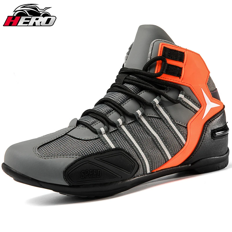 

Men Retro Enduro Motorcycle Boot Leather Motorcyclist Boot Riding Shoes Motocross Biker Boots Vintage Motorboats