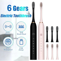 Adult Electric Toothbrush Smart USB Rechargeable Teeth Clean Whitening Sonic Toothbrush Timing Tooth Brush With Replacement Head