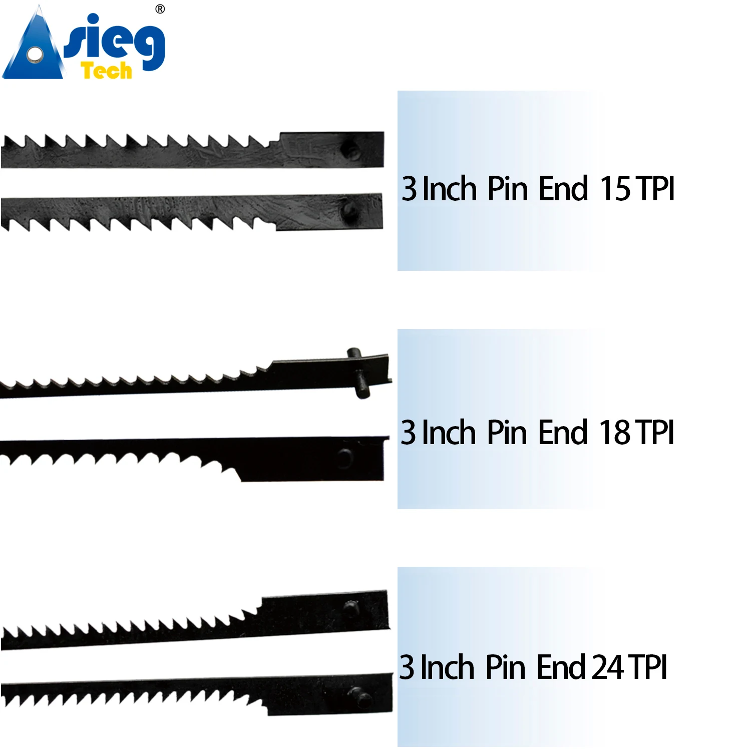 Imagem -04 - Scroll Saw Blades Pin End 15 18 24 Tpi 45 Pcs Polegadas Apto para Sears Artesão Penn State Delta Ryobi Wen 3921 Dremel