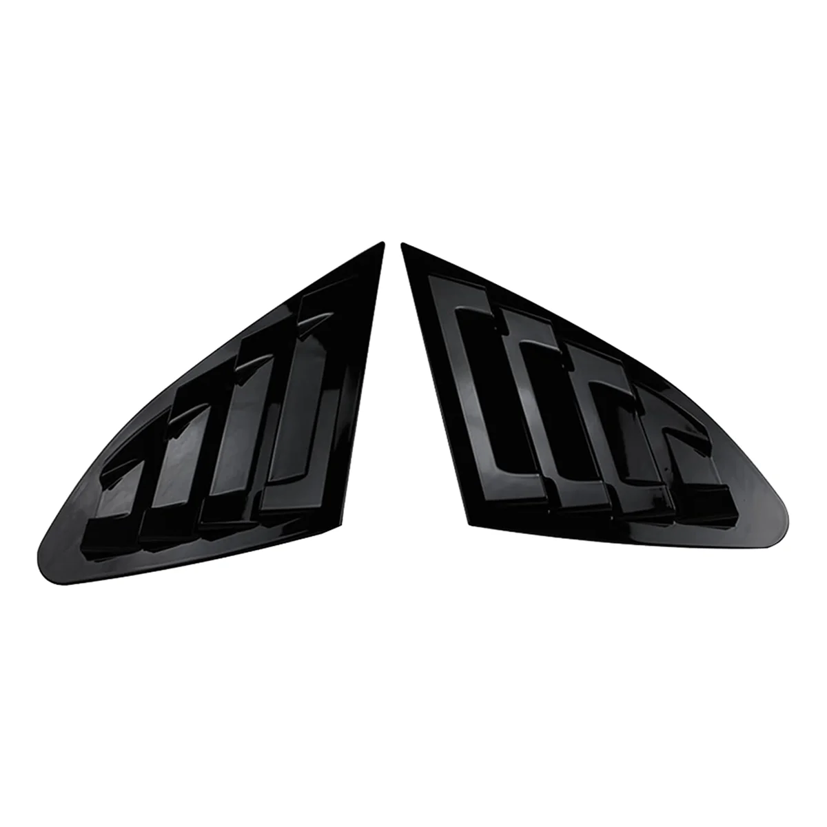 Car Rear Window Shutter Cover Trim Window Louver Side Vent Trim for Chevrolet Malibu XL 2016-2021 Bright Black