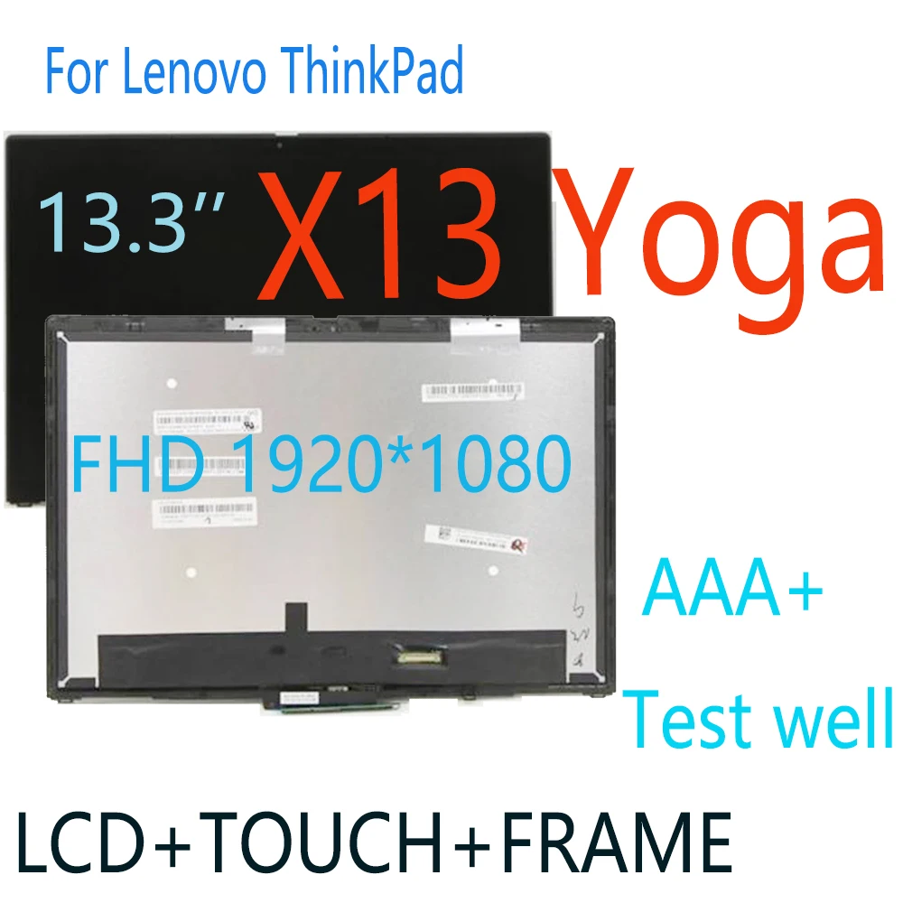 

13.3" N133HCG-GR3 FRU 5D10W84339 For Lenovo ThinkPad X13 YOGA FHD LCD LED LCD Display Digitizer Touch Screen Panel 5M10Y75551