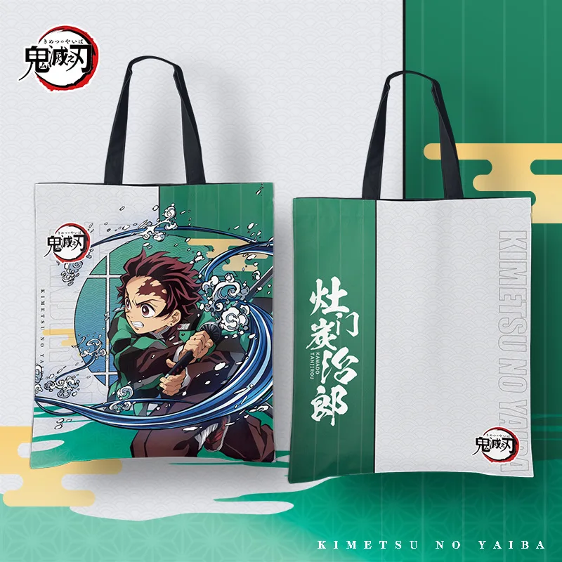 

Demon Slayer Canvas Bag Handbag Shoulder Bag Environmentally Friendly Thickened Large Capacity Cute Cartoon Kamado Tanjirou Gift