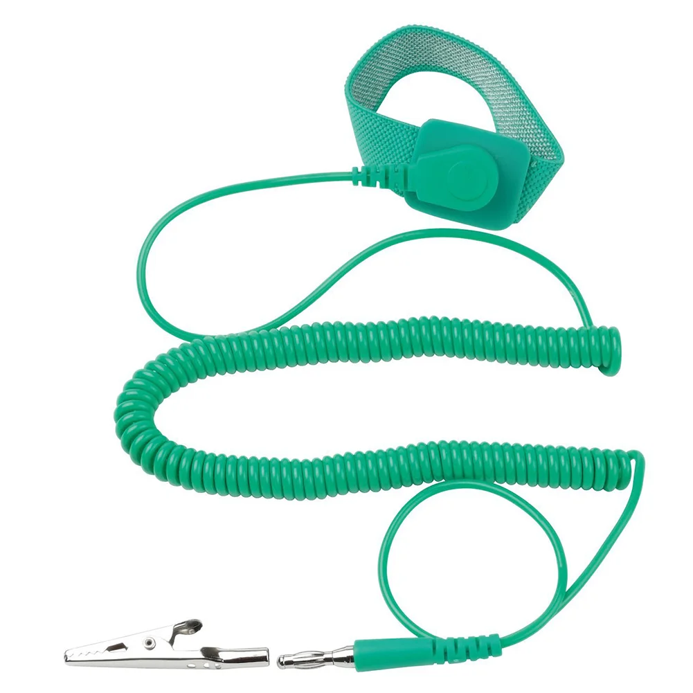 3m Adjustable Alligator Clip Discharge Cables Anti Static Wrist Strap Long Elastic Band Bracelet With Grounding Wire ESD
