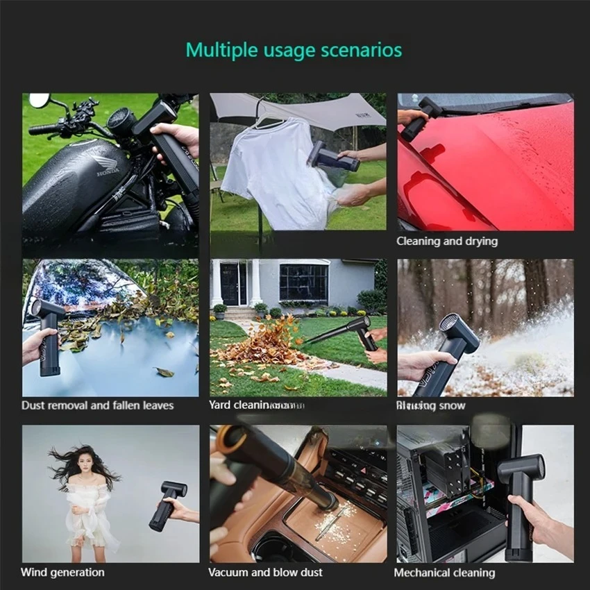 Handheld Car Turbo Blower, 785W High-Power Violent Fan, 85000RPM Turbo Jet Fan, 900g Thrust, Stepless Speed Control for