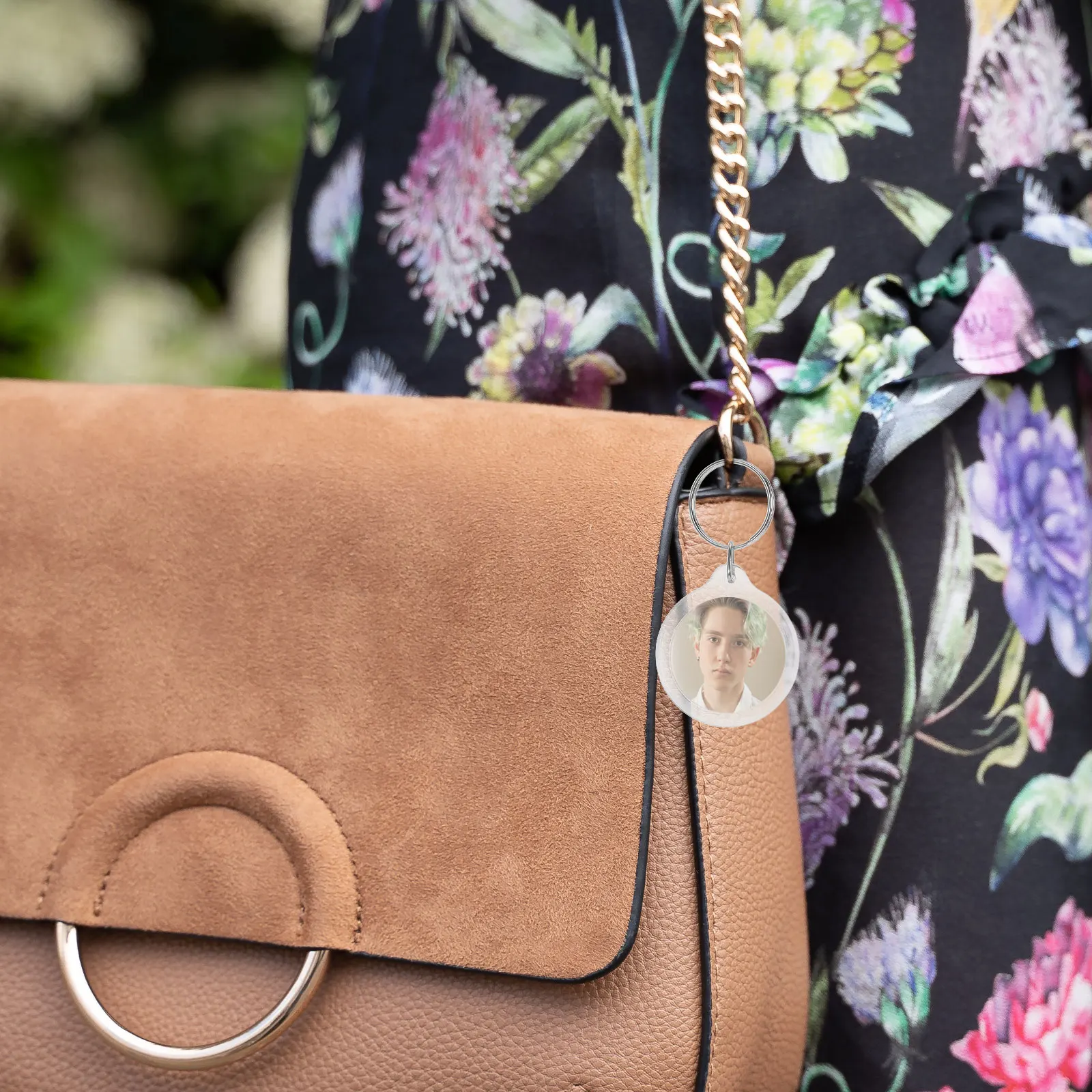 

100Pcs Circular Transparent Blank Photo Frame Keyring DIY Insert Picture Photo Keychain Gift Keyring Keychain Key Holder